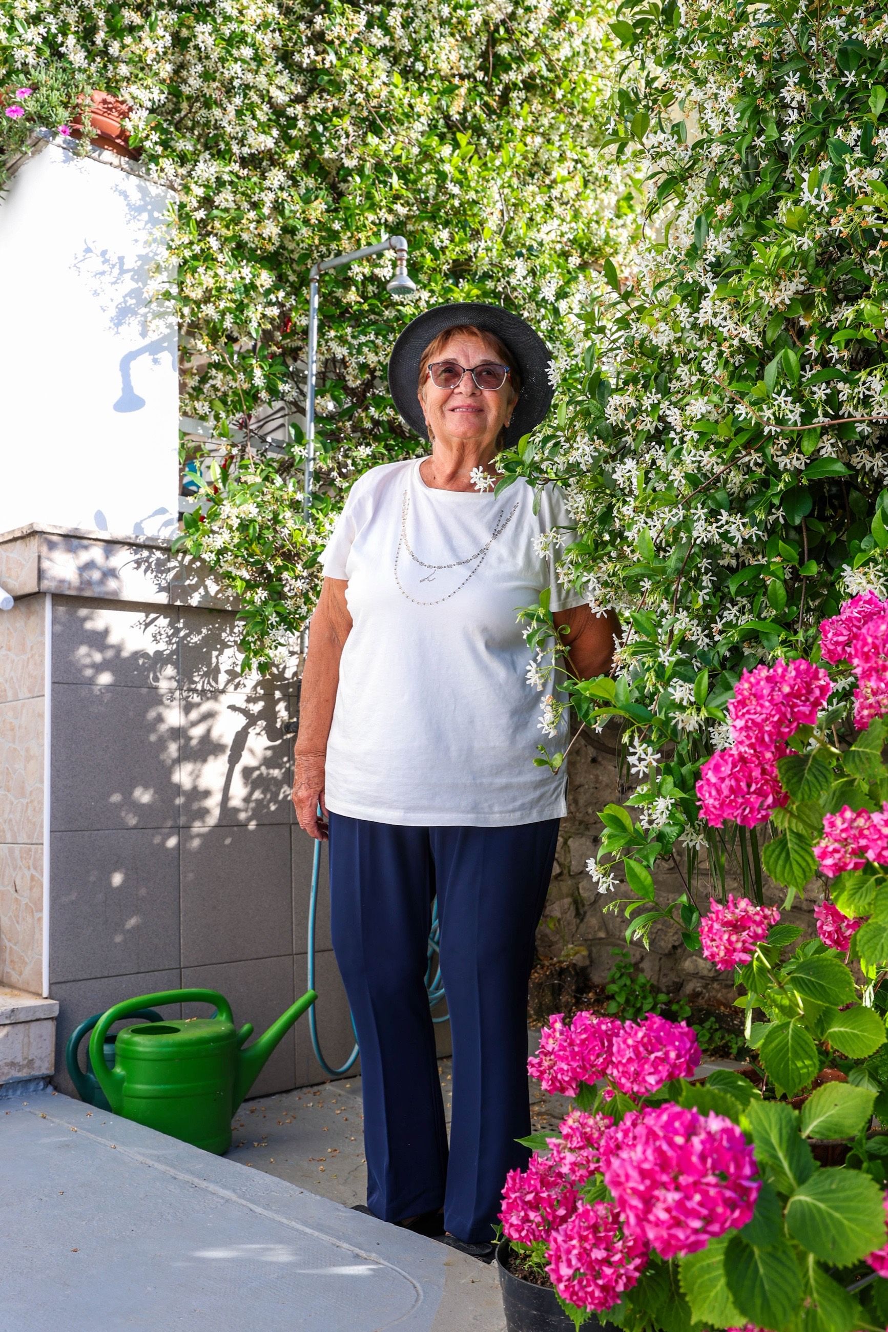 Slavica Svilar in the garden at Kotorska 54
